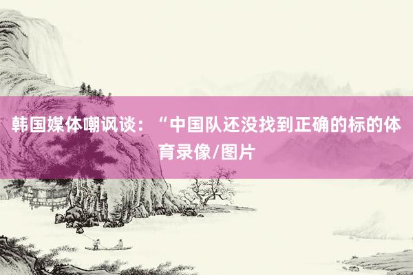 韩国媒体嘲讽谈：“中国队还没找到正确的标的体育录像/图片
