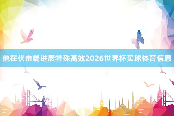 他在伏击端进展特殊高效2026世界杯买球体育信息