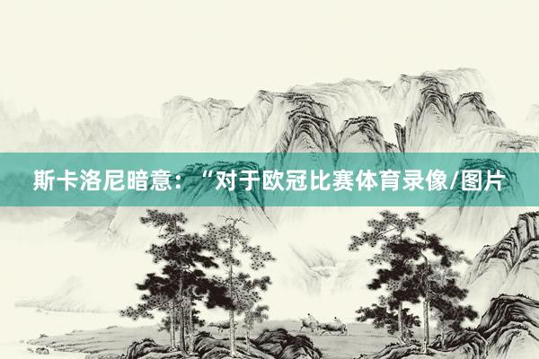 斯卡洛尼暗意：“对于欧冠比赛体育录像/图片