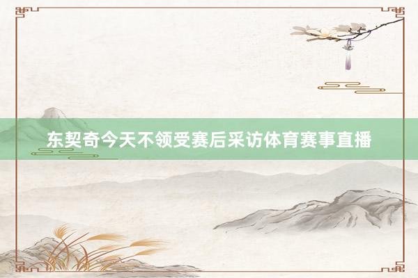 东契奇今天不领受赛后采访体育赛事直播