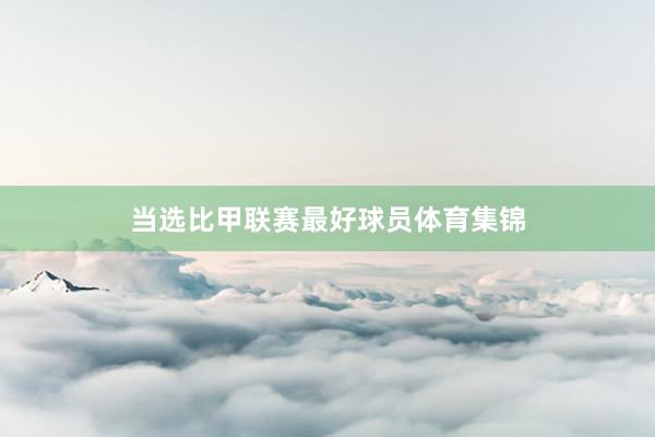 当选比甲联赛最好球员体育集锦