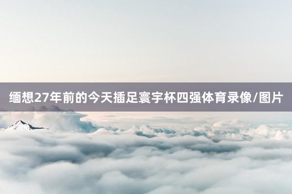 缅想27年前的今天插足寰宇杯四强体育录像/图片