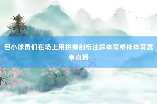 但小球员们在场上用拼搏剖析注解体育精神体育赛事直播