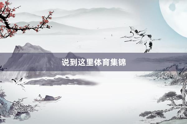 说到这里体育集锦