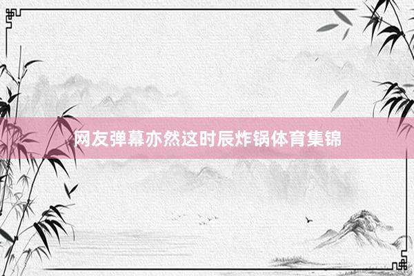 网友弹幕亦然这时辰炸锅体育集锦