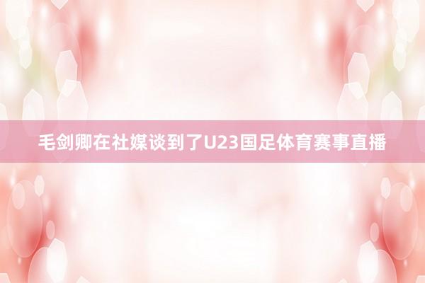 毛剑卿在社媒谈到了U23国足体育赛事直播