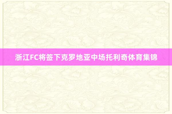 浙江FC将签下克罗地亚中场托利奇体育集锦