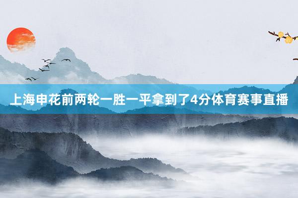 上海申花前两轮一胜一平拿到了4分体育赛事直播